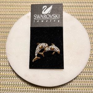Swarovski dolphin brooch